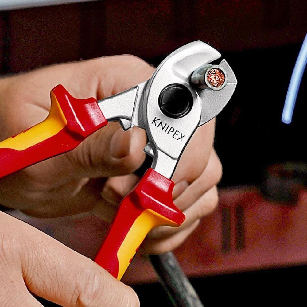 Kabelschere Länge 165 mm Kopf verchromt VDE Mehrkomponenten-Hüllen Form 1