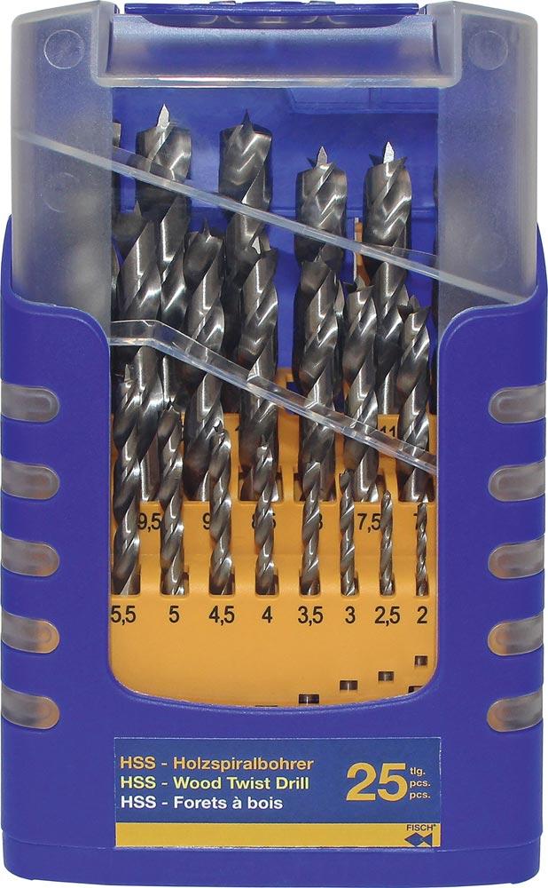 Holzspiralbohrersatz 013G 25-teilig Ø 1 - 13 mm 0,5mm steigend HSS Holzspiralbohrersatz 013G 25-teilig Ø 1 - 13 mm 0,5mm steigend HSS