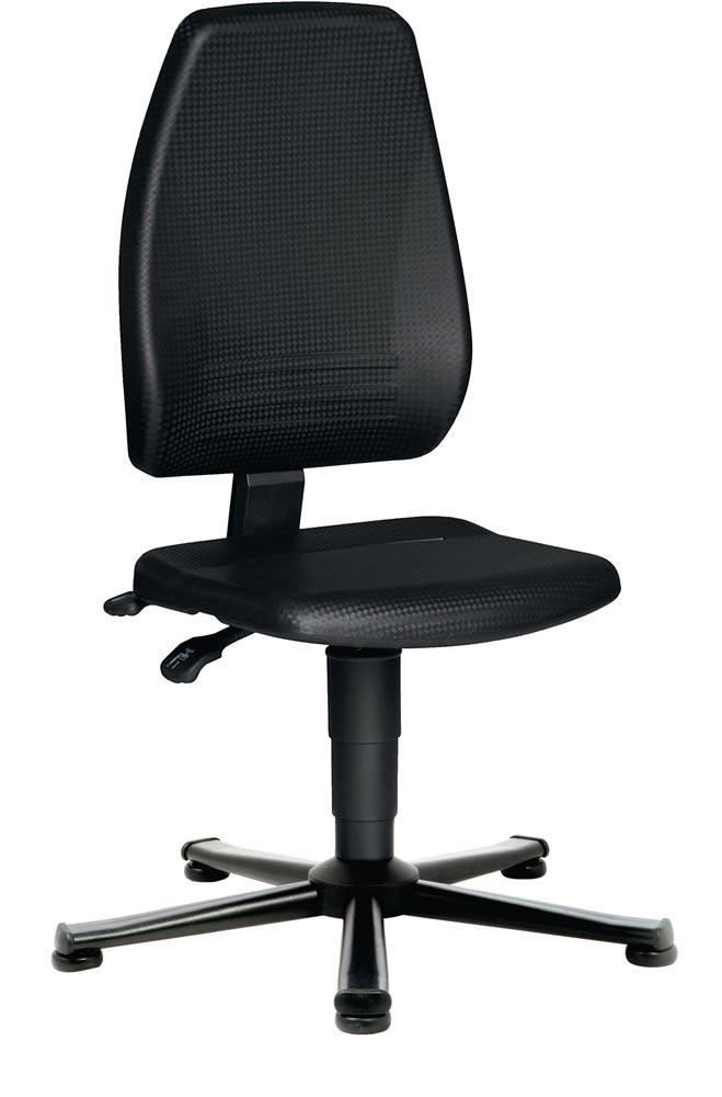 Arbeitsdrehstuhl Bodengleiter Integralschaum schwarz 440-620 mm
