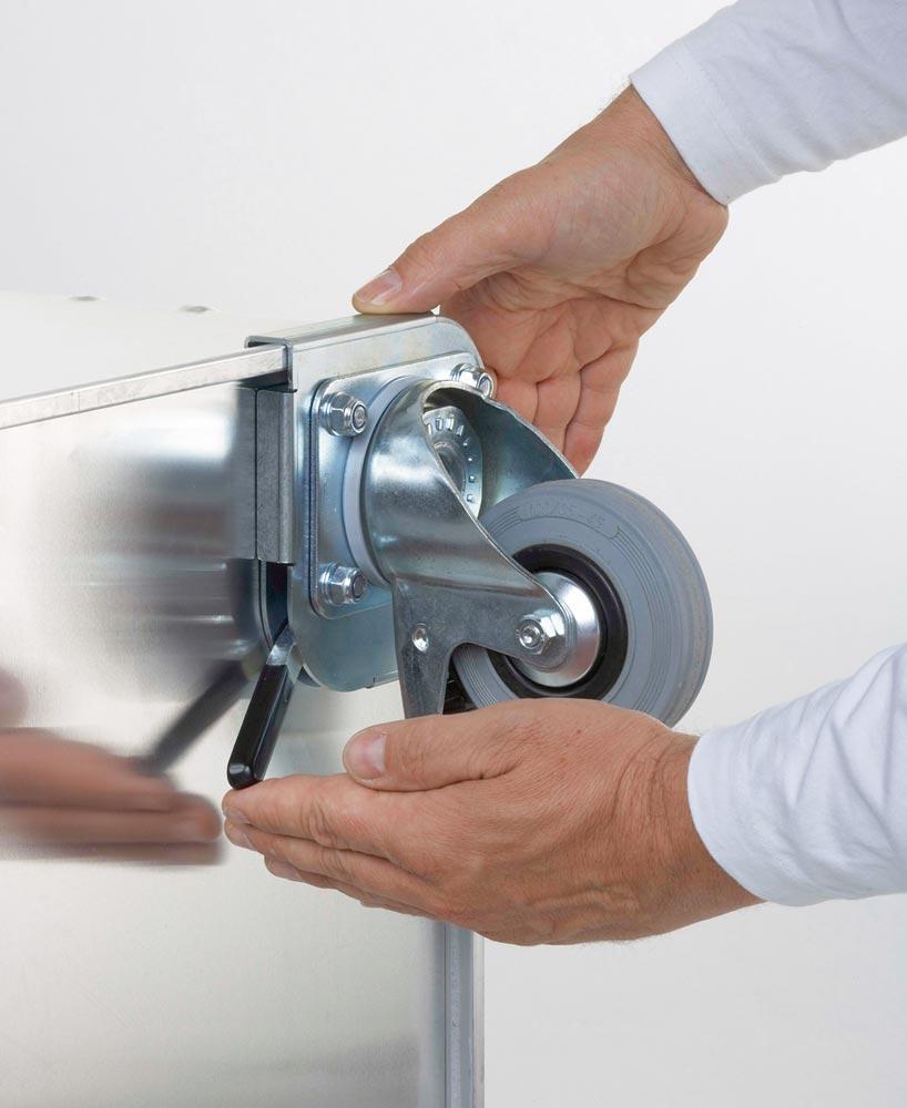 Aluminium-Eurobox, stapelbar, Volumen 239 l, BxTxH 800x600x610 mm