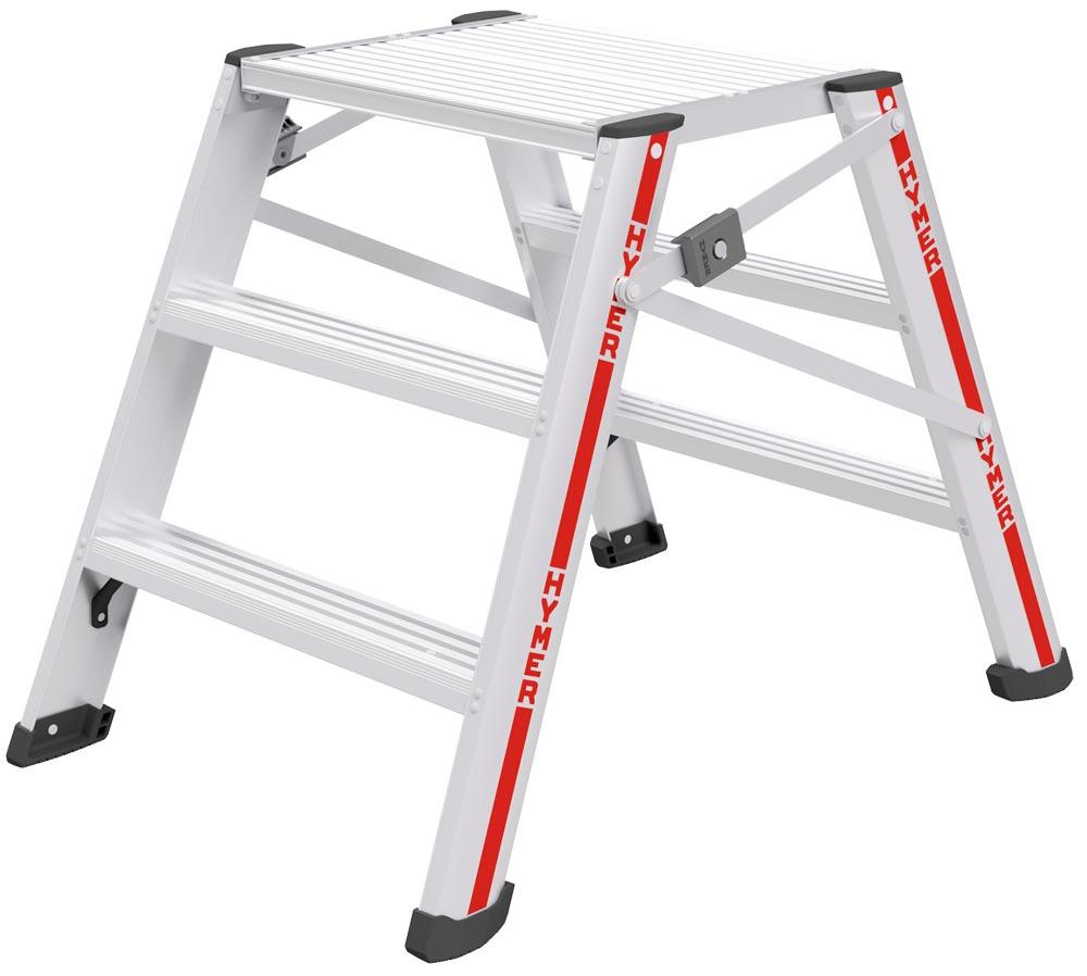 Service- und Montagetritt aus Aluminium, 2x3 Stufen, Standhöhe 690 mm, 80 mm tiefe Stufen, beidseitig Service- und Montagetritt aus Aluminium, 2x3 Stufen, Standhöhe 690 mm, 80 mm tiefe Stufen, beidseitig