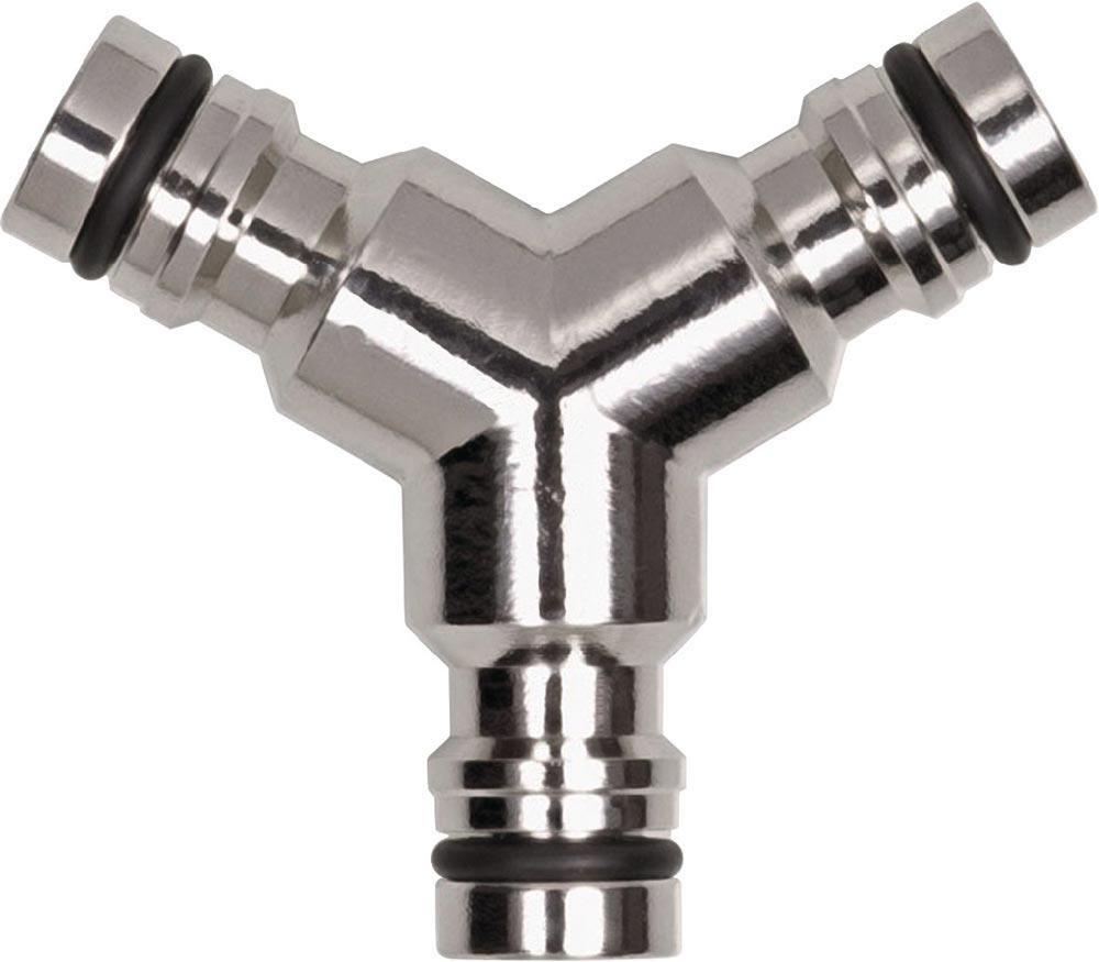 Y-Abzweigstecker GEKA plus Messing vernickelt SB Y-Abzweigstecker GEKA plus Messing vernickelt SB