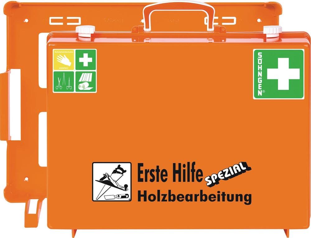 Erste Hilfe Koffer Beruf SPEZIAL Holzbearbeitung B400xH300xT150ca.mm orange