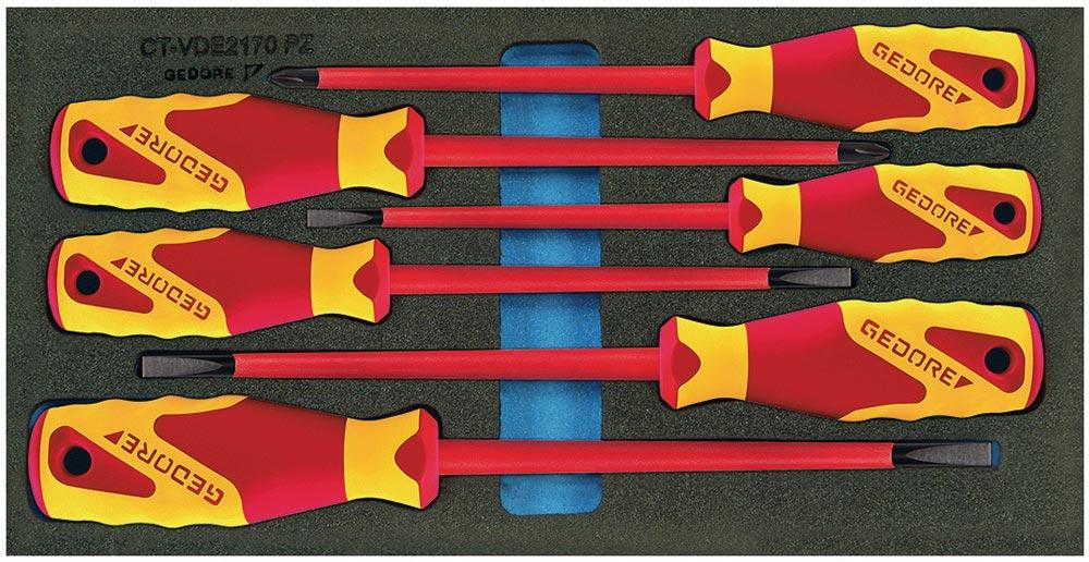 Werkzeugmodul 1500 CT1-VDE 2170 PZ 6-teilig 1/3-Modul Schraubendreher Schlitz / PZD