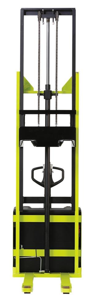 Elektrohydraulischer Stapler, mit Fahrantrieb, Traglast 1200 kg, Hubhöhe 1600 mm, OHNE Batterien und Ladegerät