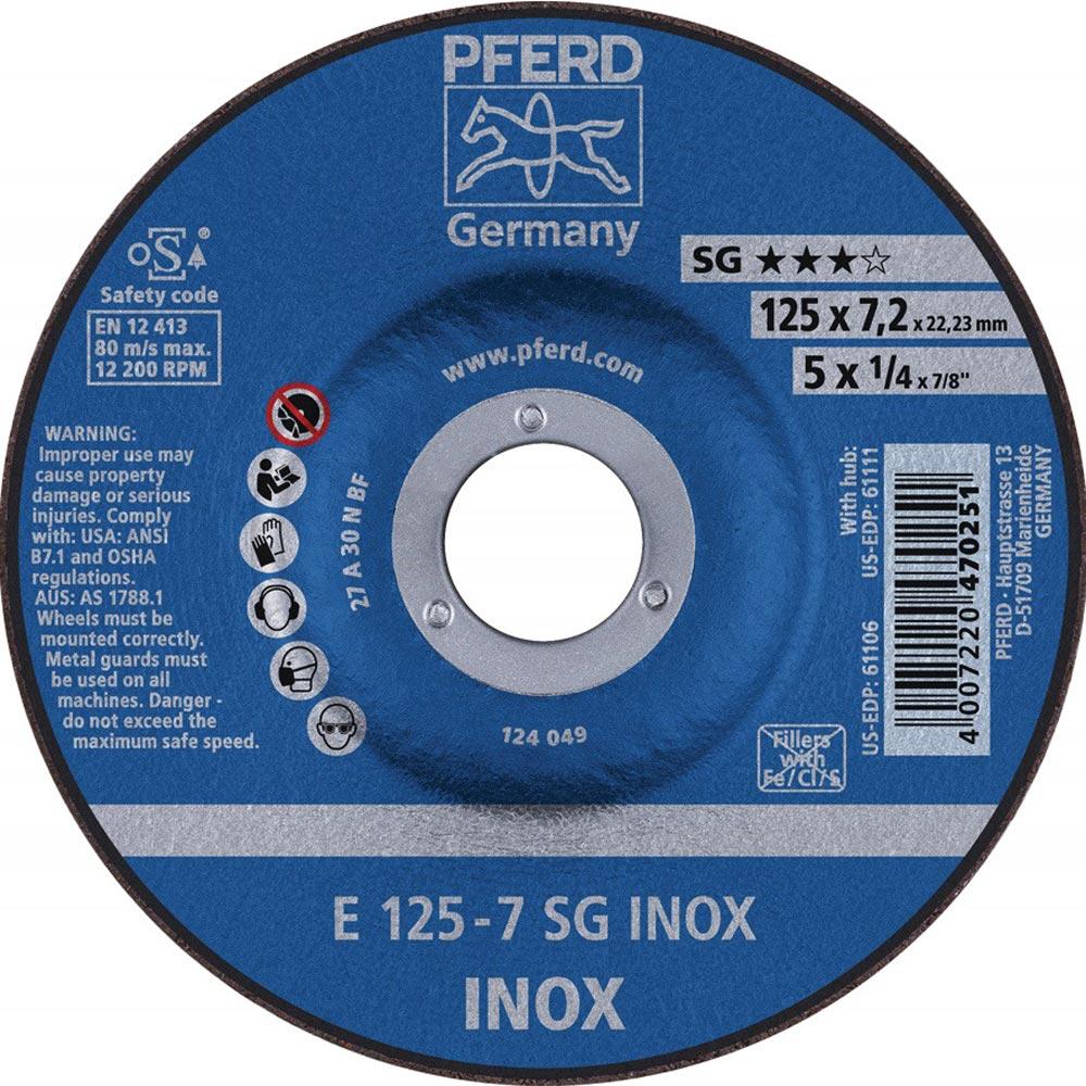Schruppscheibe SG INOX D125xS4,1mm gekröpft INOX Bohrung 22,23 mm Schruppscheibe SG INOX D125xS4,1mm gekröpft INOX Bohrung 22,23 mm