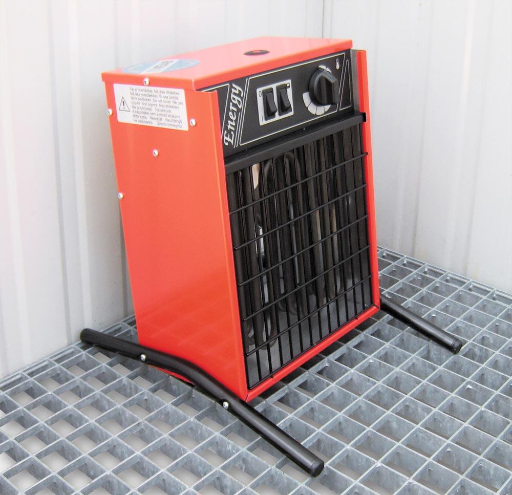 Umweltcontainer, verz., vormont., isol., Wannenvol. 300 l, für wassergefährdende Flüssigkeiten, BxTxH 2075x1075x2385 mm, Umluftheizung