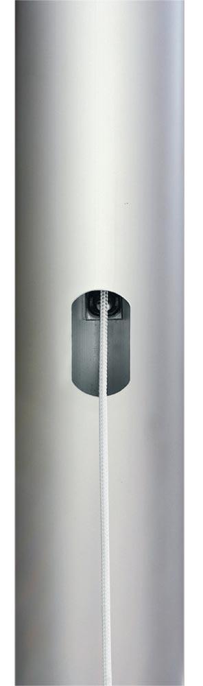 Konischer Fahnenmast mit Hissvorrichtung, D. u/o. 135/60 mm, inkl, Höhe über Flur 12 m, inkl. Drehbaren Hissbaren Ausleger inkl. Kippbodenhalterung