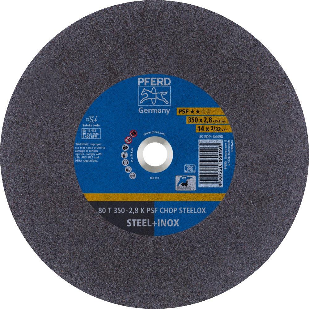Trennscheibe PSF CHOP STEELOX D350x2,8mm gerade Stahl/INOX Bohrung 25,4 mm Trennscheibe PSF CHOP STEELOX D350x2,8mm gerade Stahl/INOX Bohrung 25,4 mm