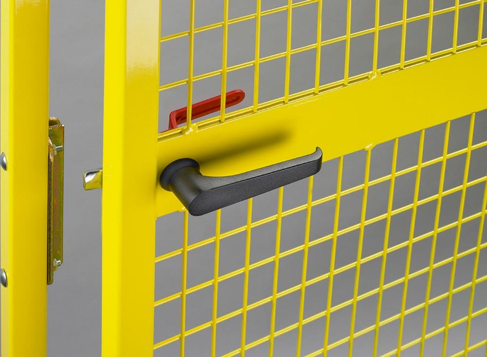 Schiebetür für Maschinenschutzgitter, Magnetverschluss, BxH 1250x2000 mm, RAL 1018 zinkgelb