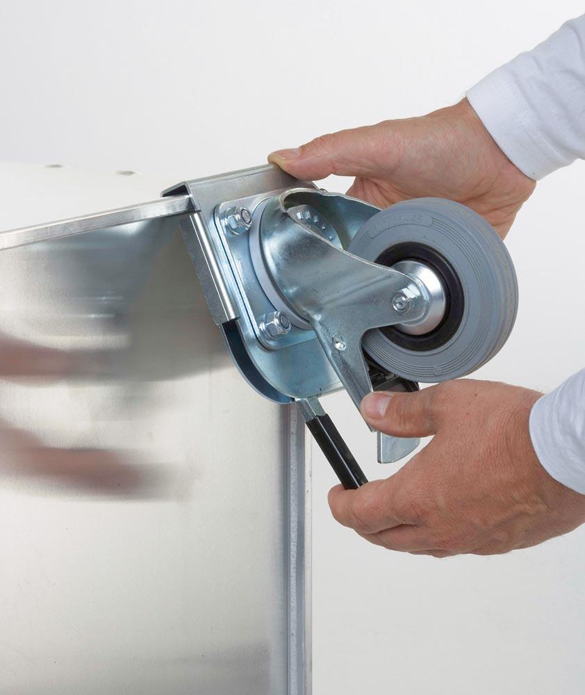 Aluminium-Eurobox, stapelbar, Volumen 60 l, BxTxH 600x400x340 mm