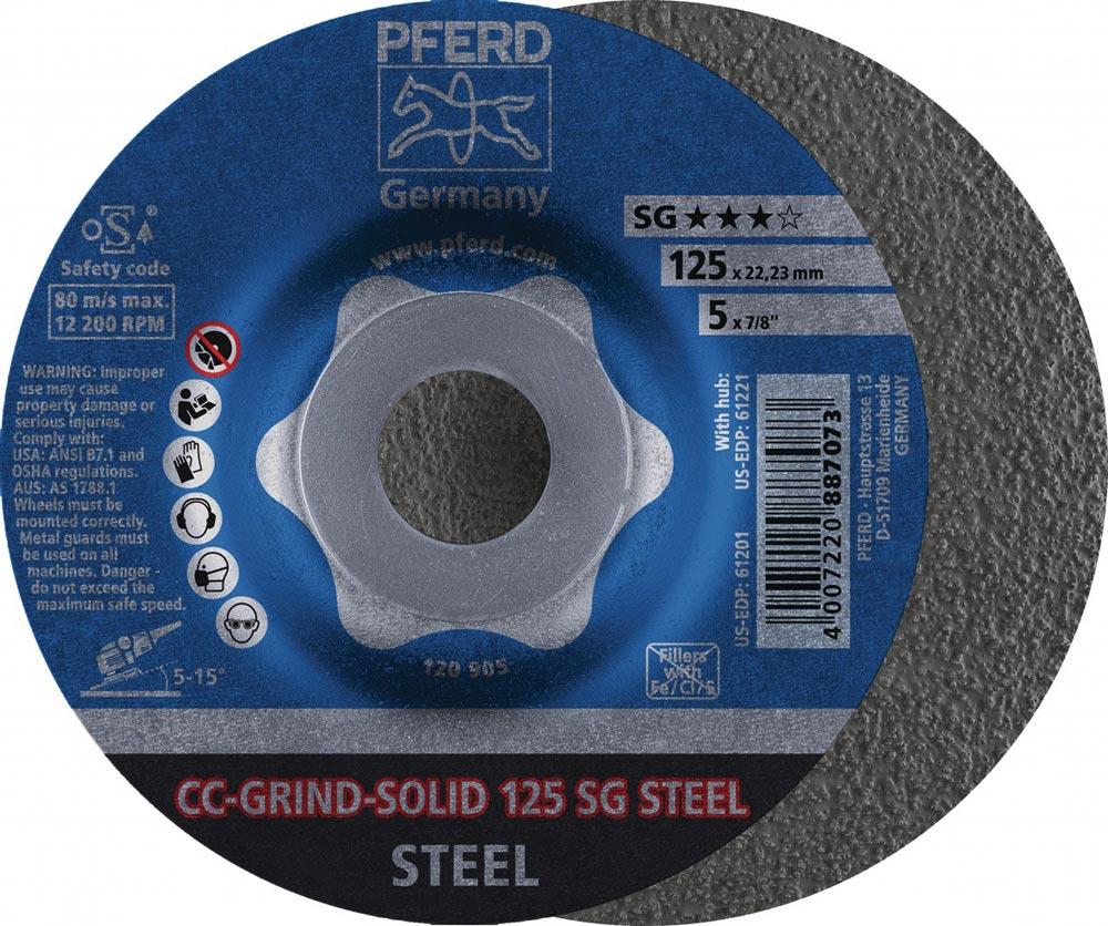 Schleifscheibe CC-GRIND-SOLID SG STEEL D125xSmm gekröpft Stahl Bohrung 22,23 mm Schleifscheibe CC-GRIND-SOLID SG STEEL D125xSmm gekröpft Stahl Bohrung 22,23 mm