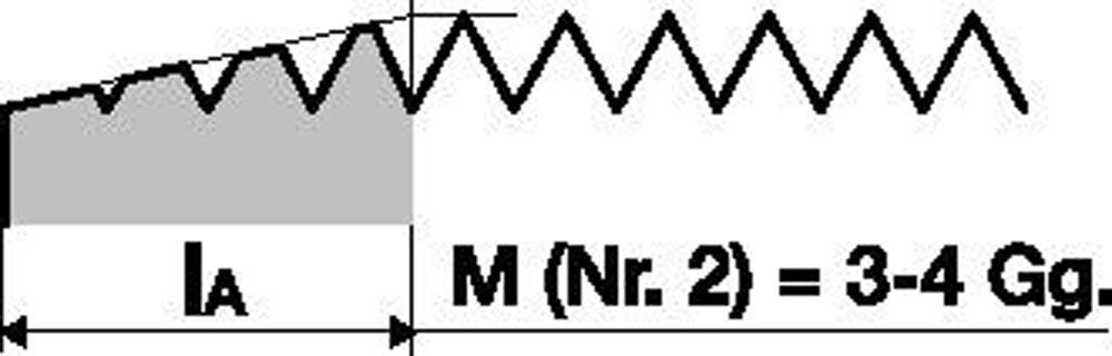 Handgewindebohrersatz DIN 352 M22x2,5 mm HSS ISO2 (6H) 3 teilig