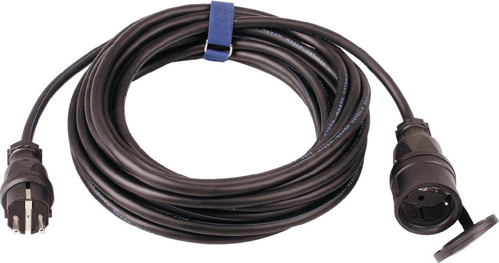 Schutzkontaktverlängerung 16 A 250 V 3 x 1,5 mm 15 m H07RN-F schwarz IP44