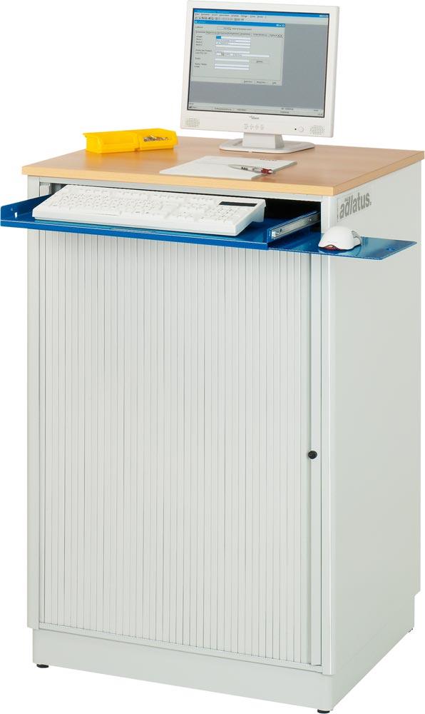 EDV-Schrank ohne Monitorgehäuse, stationär BxTxH 720x660x1100 mm, RAL 7035/5010
