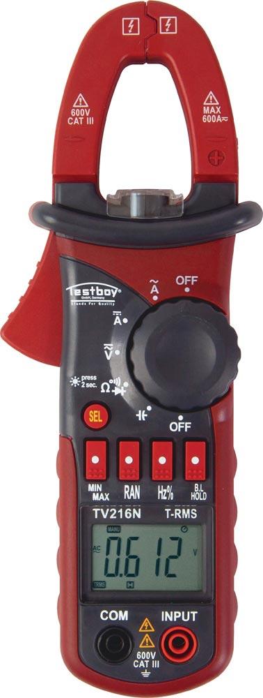 Zangenamperemeter TV 216N 10 mA-600 A AC, 10 mA-600 A DC CAT III 600 V Zangenamperemeter TV 216N 10 mA-600 A AC, 10 mA-600 A DC CAT III 600 V