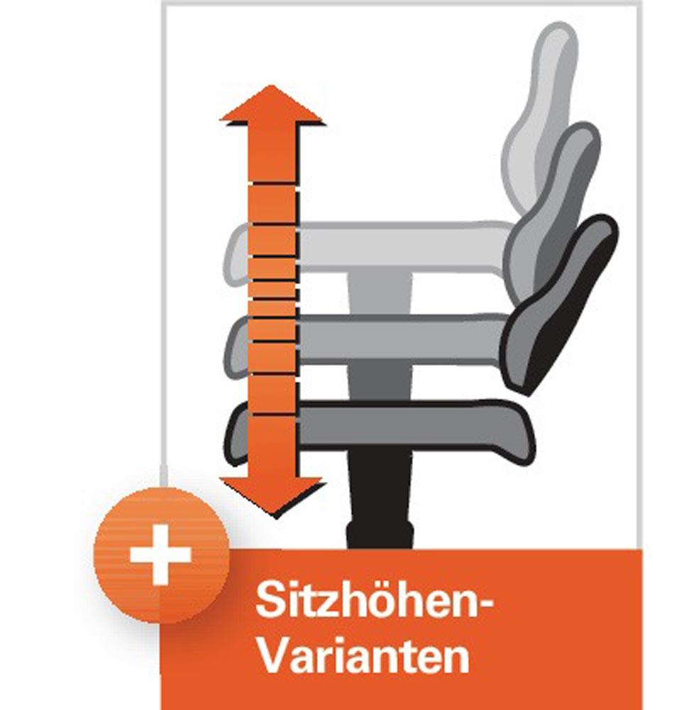 Arbeitsdrehstuhl Bodengleiter Integralschaum schwarz 440-620 mm