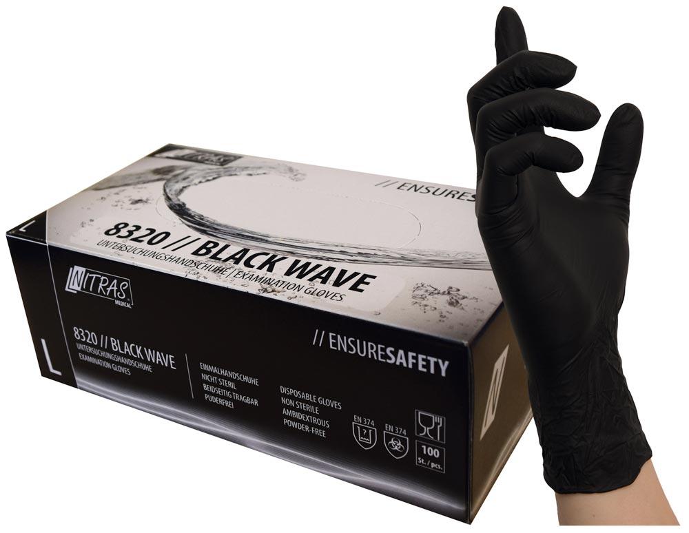 Nitril-Einmalhandschuhe, schwarz, Gr.-XL, Box a 100 St.