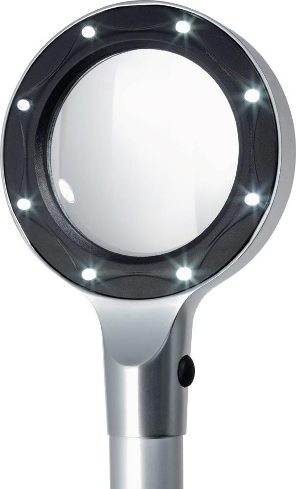 Leselupe mit Beleuchtung 2,5-fach Linsen-Ø 70 mm mit 8 LEDs