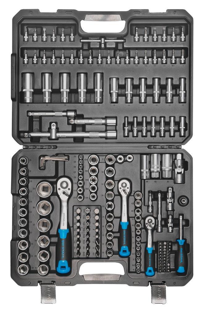 Steckschlüssel-Satz 1/4-3/8-1/2 184tlg. + Drehmomentschlüssel 1/2 40-220 Nm