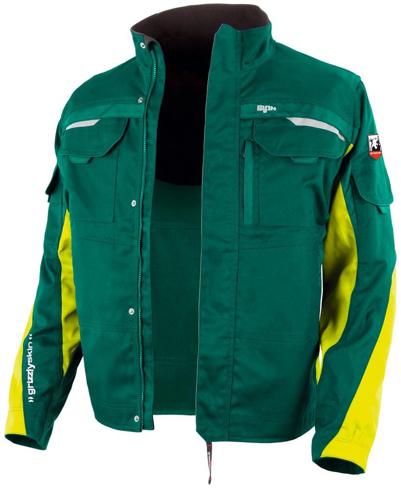 Herren Bundjacke Iron, Farbe grün/warngelb, Gr. M (46/48)