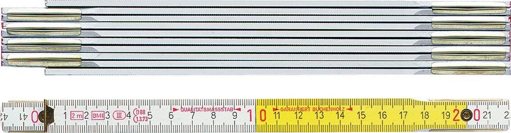 Gliedermaßstab 9802 Länge 2 m Breite 16 mm mm/cm EG III Buche weiß-gelb