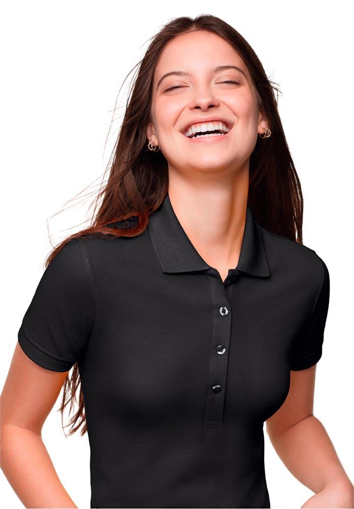 Damen-Polo-Shirt Classic, Farbe schwarz, Gr. L