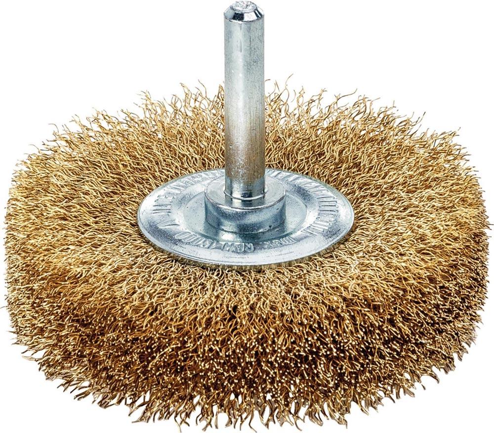 Rundbürste Ø 80 mm Drahtstärke 0,2 mm Messing 12 mm 15000 min- Rundbürste Ø 80 mm Drahtstärke 0,2 mm Messing 12 mm 15000 min-