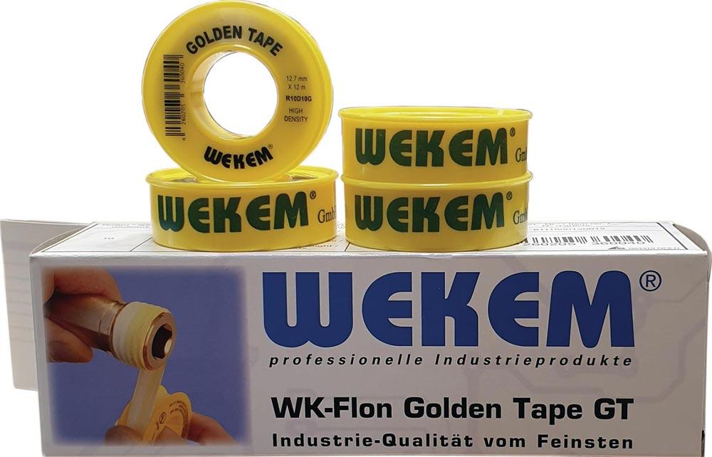 PTFE Dichtband Golden Tape L12 m B12,7 mm D0,1 mm gelb 1 g/cm Spule PTFE Dichtband Golden Tape L12 m B12,7 mm D0,1 mm gelb 1 g/cm Spule