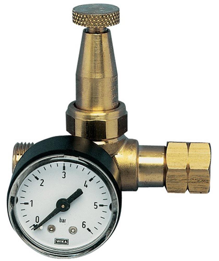 Propankleindruckregler Mini mit Manometer 0,5 - 4 bar 6 kg/h G 3/8 LH