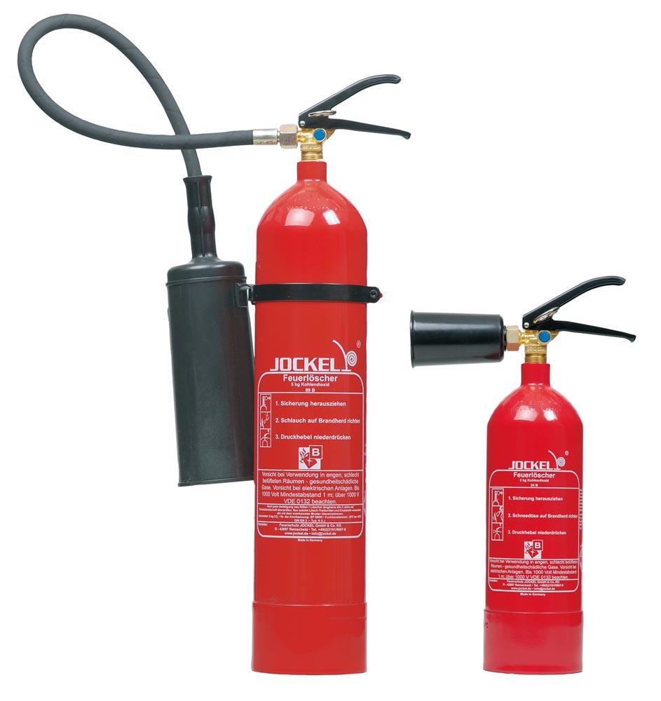 CO2-Feuerlöscher, 5 kg Vol., Dauerdruck, 5 LE,Gewicht 14,3 kg, inkl. Halter und Zulassungsschein