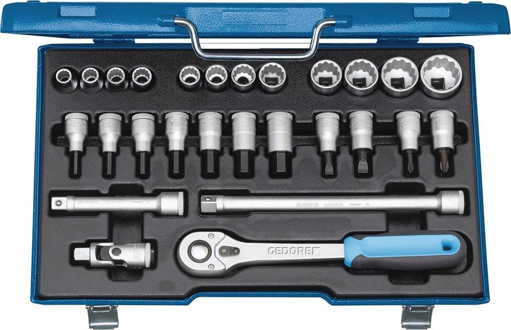 Steckschlüsselsatz D 19 IMU-10 27-teilig 1/2  Schlüsselweiten 10-30 mm Anzahl Zähne 32 12-Kant Steckschlüsselsatz D 19 IMU-10 27-teilig 1/2  Schlüsselweiten 10-30 mm Anzahl Zähne 32 12-Kant