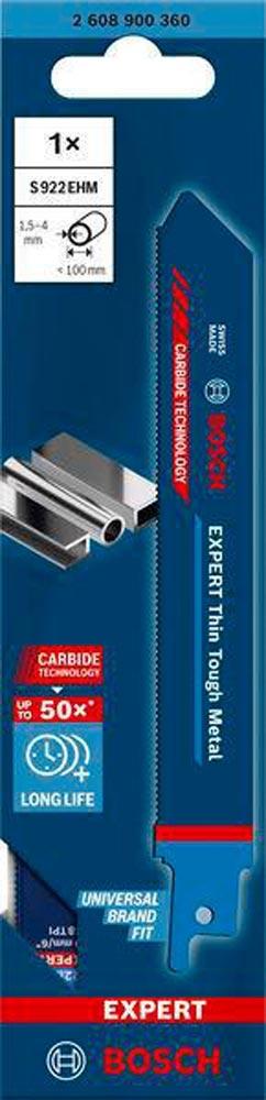 Säbelsägeblatt Expert Thin Tough Metal Länge 150 mm Breite 19 mm Zahnteilung TPI 18 1,4 mm S-Schaft 1 Stück / Karte
