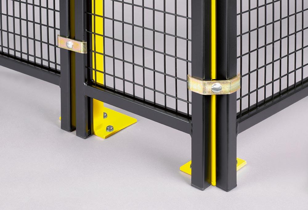 Schiebetür für Maschinenschutzgitter, Magnetverschluss, BxH 1250x2000 mm, RAL 1018 zinkgelb