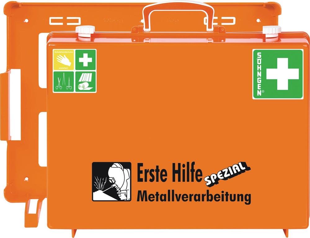 Erste Hilfe Koffer Beruf SPEZIAL Metallverarbeitung B400xH300xT150ca.mm orange
