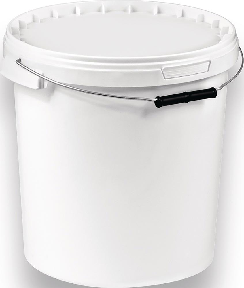 Eimer 15 l PP weiß mit Bügelgriff und Stülpdeckel Ø 308 mm Höhe 316 mm