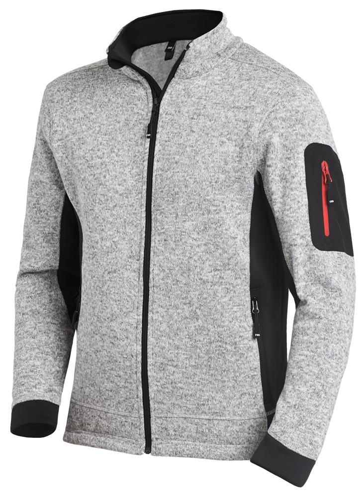 Strick-Fleecejacke CHRISTOPH Größe L grau/schwarz