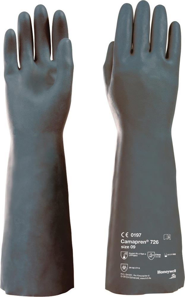 Chemikalienhandschuhe Camapren 726 Größe 10 schwarz EN388 / EN374-1 PSA-Kategorie III