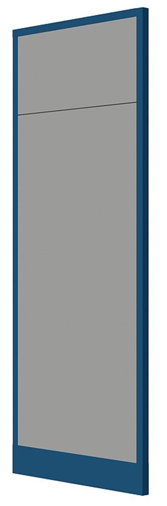 Sichtwandelement, Oberlichtwand, Breite 1000 mm, RAL 9002 grauweiß, Rahmen RAL 5010 enzianblau