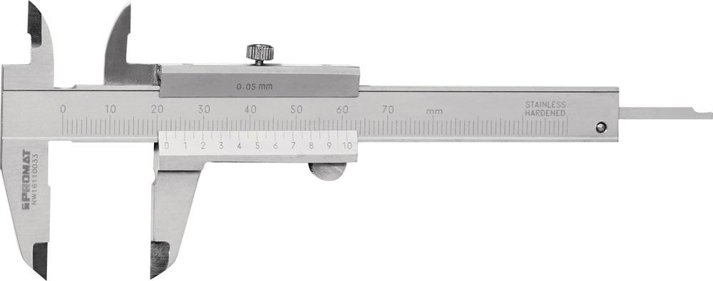 Taschenmessschieber DIN 862 150 mm mit Feststellschraube eckig parallaxfreie Ablesung