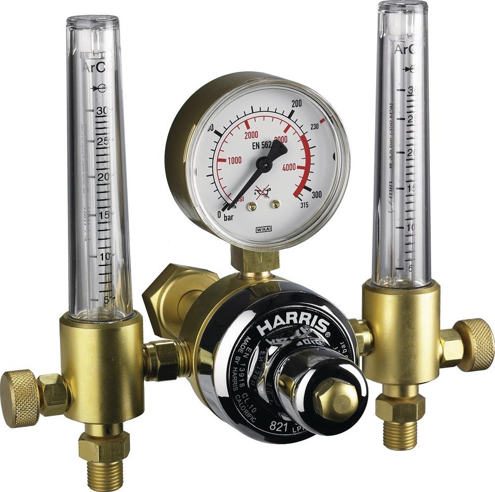 Flaschendruckminderer 821-F ArgonCO 200 bar Doppelflowmeter 30 l/min W 21,8 x 1/14 RH