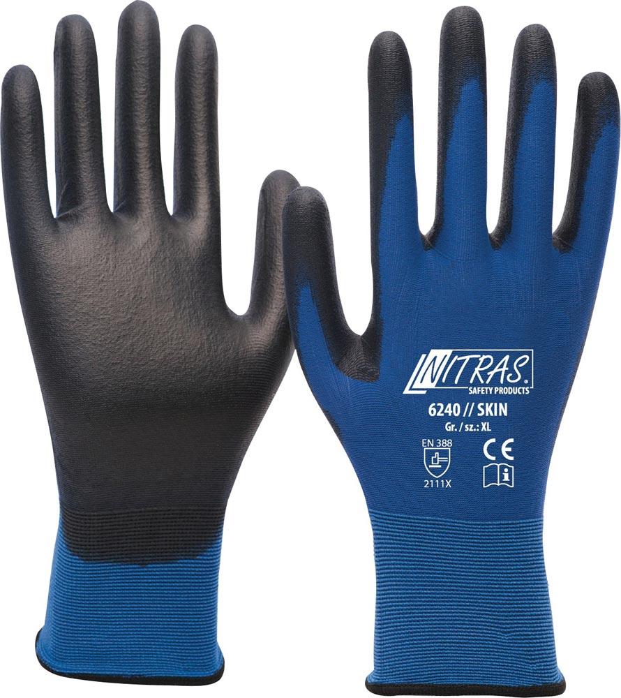 Handschuhe Skin Größe 9 blau/schwarz EN 388 PSA-Kategorie II Handschuhe Skin Größe 9 blau/schwarz EN 388 PSA-Kategorie II
