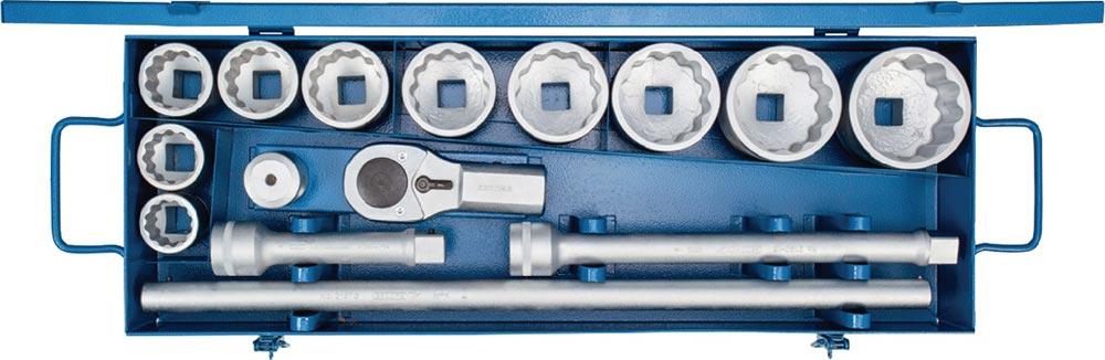 Steckschlüsselsatz D 21 EMU-10 15-teilig 1  Schlüsselweiten 36-80 mm Anzahl Zähne 32 12-Kant Steckschlüsselsatz D 21 EMU-10 15-teilig 1  Schlüsselweiten 36-80 mm Anzahl Zähne 32 12-Kant