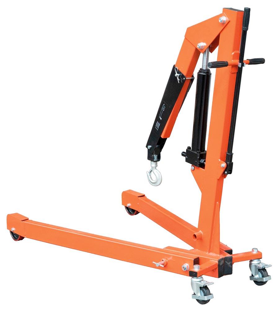 Werkstattkran mit gespreiztem Fahrwerk, Traglast 500 kg, Hakenhöhe max. 2030 mm