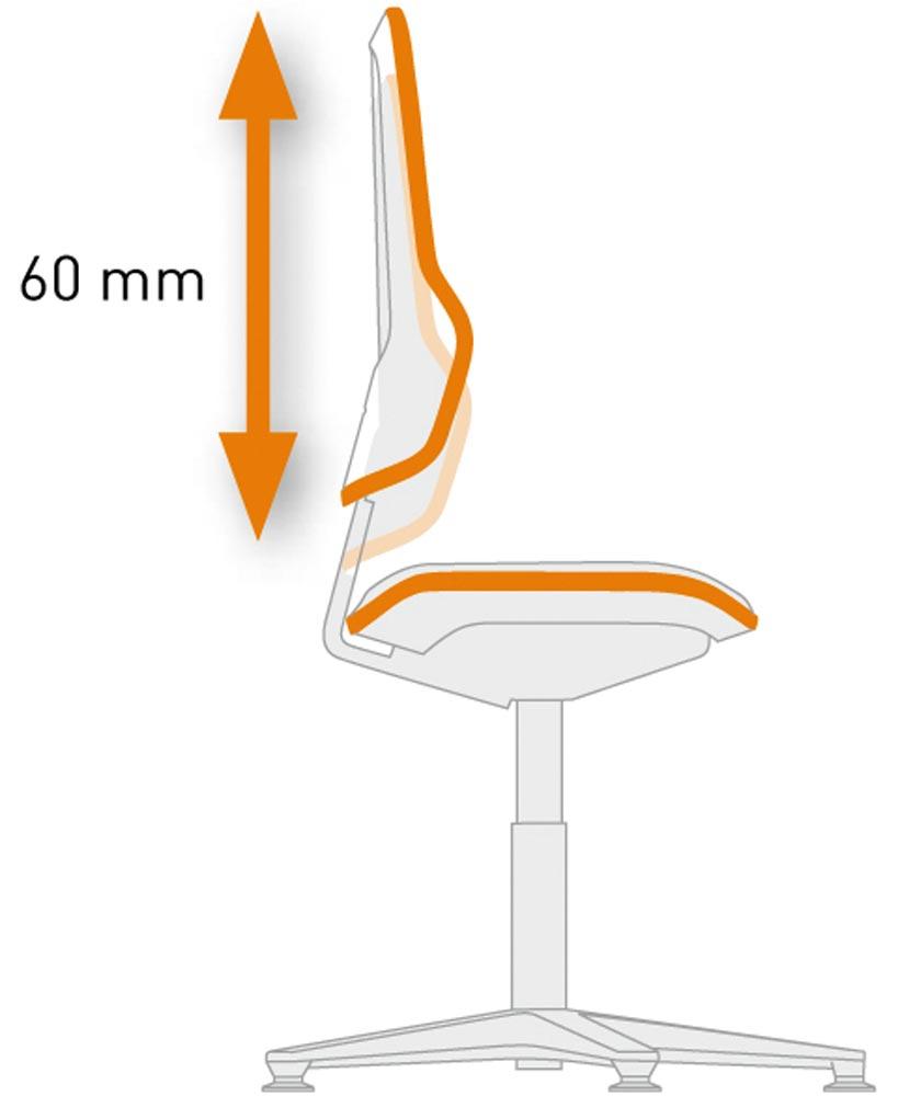 Arbeitsdrehstuhl, Permanentkontakt, mit Rollen, Flexband grau, Basisstuhl ohne Polster, Sitz Höhe 450-620 mm, DIN 68877 Arbeitsdrehstuhl, Permanentkontakt, mit Rollen, Flexband grau, Basisstuhl ohne Polster, Sitz Höhe 450-620 mm, DIN 68877