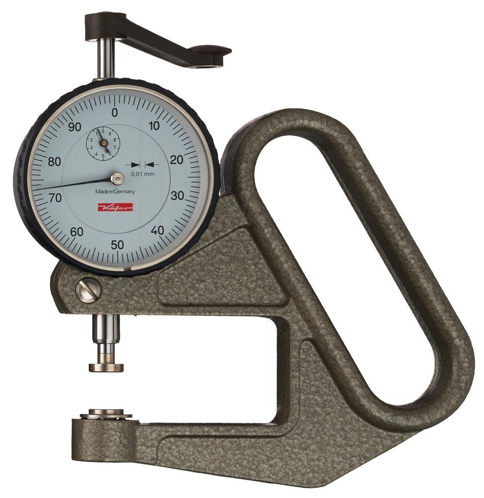 Dickenmessgerät J 50 0-10 mm Ablesung 0,01 mm flach 10=c mm Dickenmessgerät J 50 0-10 mm Ablesung 0,01 mm flach 10=c mm