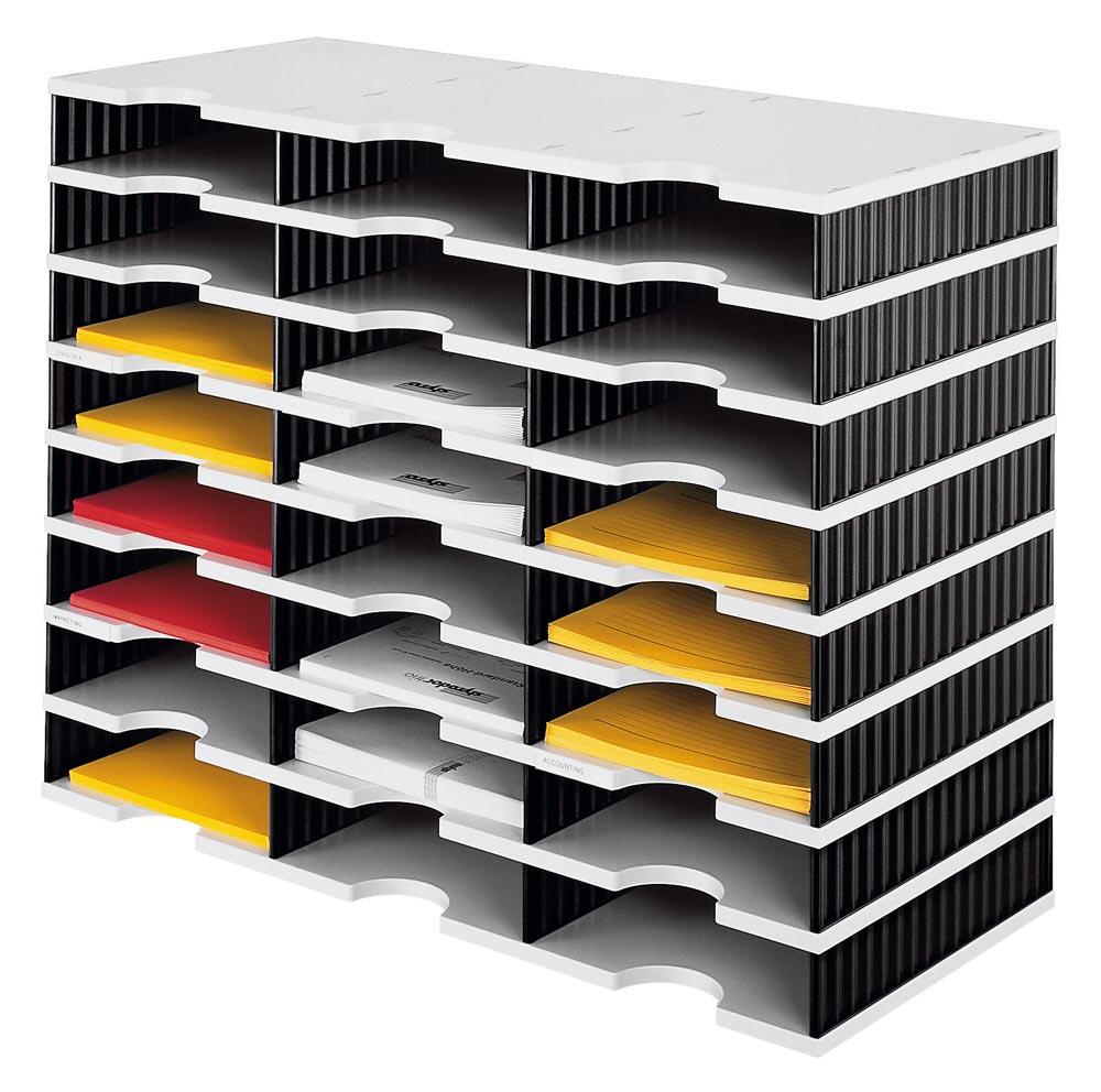 Sortierablage Trio 24 Fächer H573xB723xT331mm Polystyrol grau/schwarz STYRO
