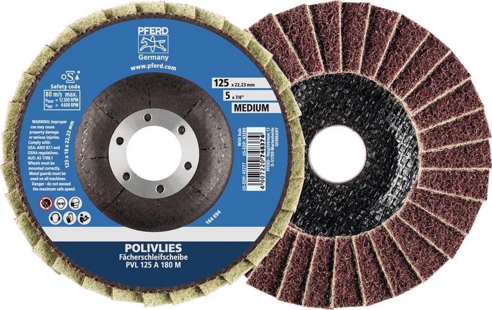 Fächerscheibe POLIVLIES Ø 115 mm Körnung fein Korund A Fächerscheibe POLIVLIES Ø 115 mm Körnung fein Korund A