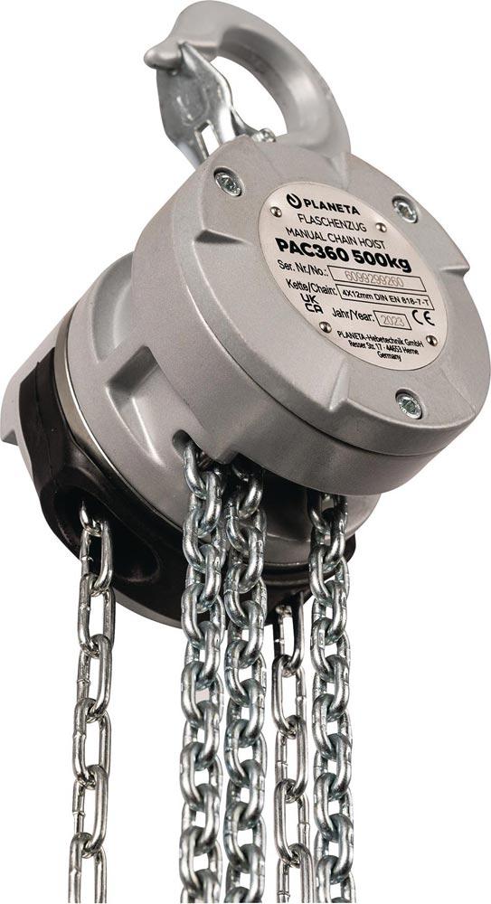 Flaschenzug PAC360 Tragfähigkeit 500 kg Hubhöhe 3,0 m Aluminium