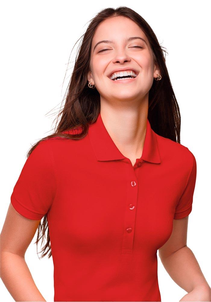 Damen-Polo-Shirt Classic, Farbe rot, Gr. 2XL